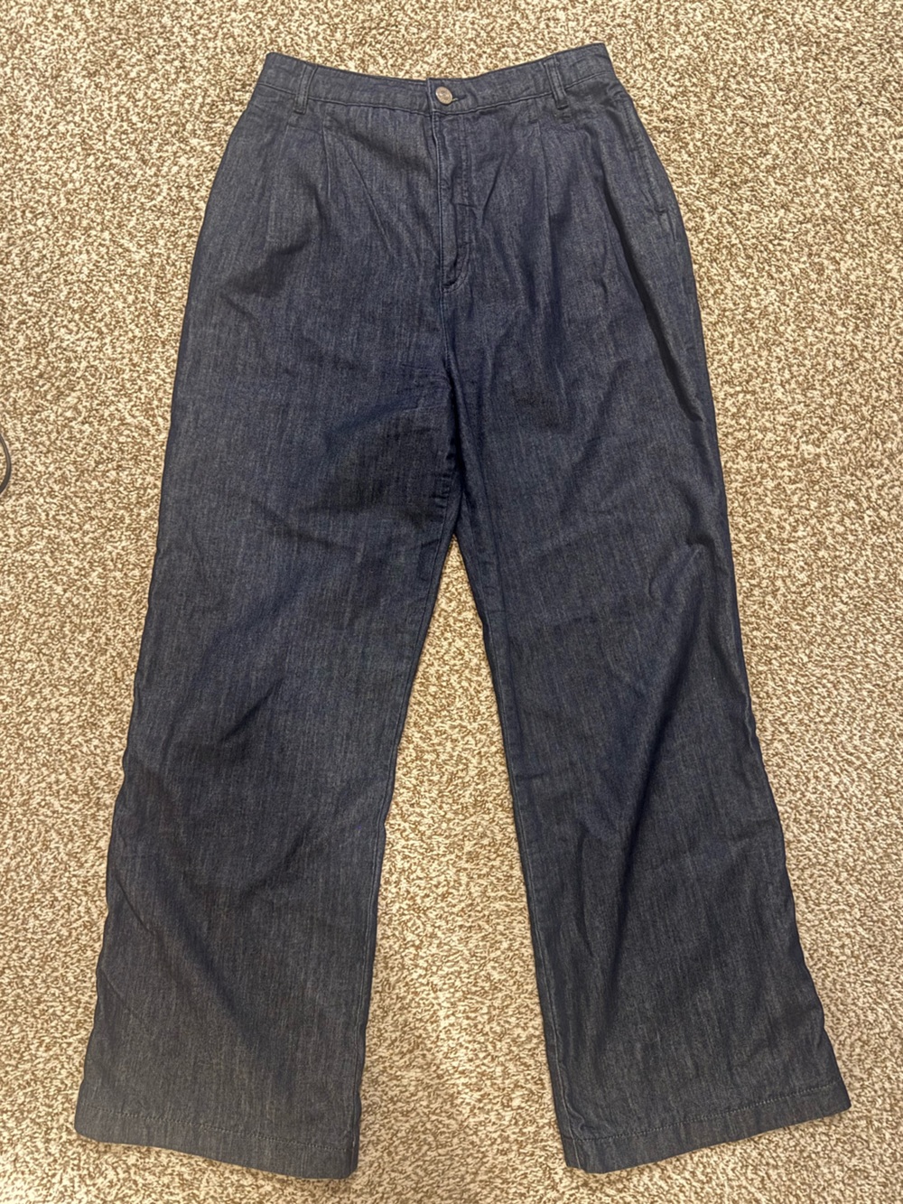 Frame Denim Dark Blue Wide-Leg Jean Trousers